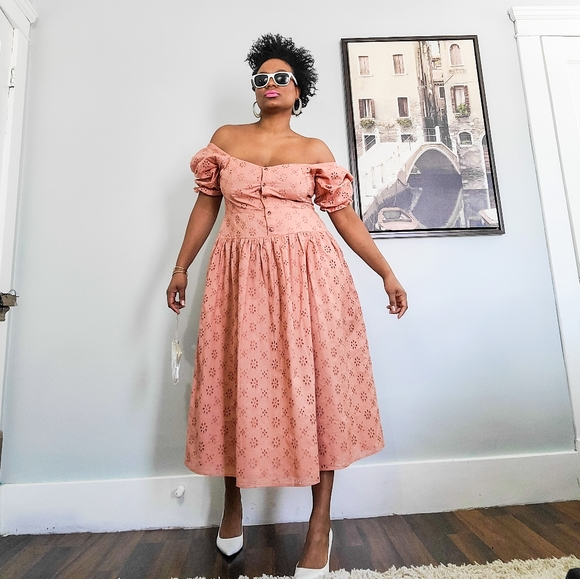 Embroidery Cotton Midi Dress, 12 - Picture 4 of 15